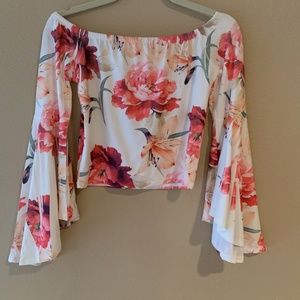 Floral Bell Sleeve Top